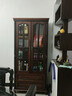 和官美式实木酒柜桃花芯木玻璃门双门酒橱欧式靠墙高酒柜书柜展示柜 【胡桃色】酒柜 实拍图