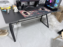 甄严选电脑桌台式电竞桌椅套装组合桌子办公家用桌学习桌书房书桌写字桌 【黑架+黑碳纤纹面】单桌160*70 实拍图