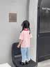班喜迪女童短袖t恤夏季2026新款儿童半袖上衣洋气时髦宝宝衣服夏装童装 粉小猫 100 实拍图