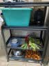 帅仕厨房蔬菜置物架落地多功能菜篮子锅具收纳零食小推车储物层架子 【加厚高品质】黑4层80长-2板4篮丨可调层高 实拍图