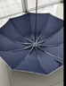 天堂 加大雨伞三折 晴雨两用商务伞经典格纹10骨大雨伞男女 藏青 实拍图