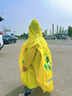 牧萌儿童雨衣带书包位男童女童女孩加长全身学生雨披 黄色恐龙 2XL 实拍图