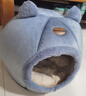 贝初众猫窝四季通用封闭式可拆洗猫屋宠物窝猫床冬季保暖大中小型犬狗窝 可爱猫头窝【建议15斤内】L码 亲肤舒适/造型可爱 实拍图