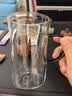 美斯尼茶杯泡茶玻璃杯加厚耐高温水杯办公家用带把手大口径杯子 透明湖绿把望月杯 330ml 实拍图