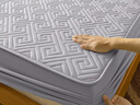A类夹棉床笠罩单件2025新款床罩席梦思床垫套保护罩防尘床单床套 回形-海蓝灰【抗菌柔软透气】 180cmx200cm单床笠 实拍图