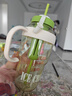 【京东物流】水杯冰霸吸管杯高颜值学生茶水分离大容量杯子 肚肚杯1个-浅绿色 实拍图