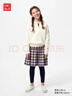 优衣库童装女童HEATTECH EXTRA WARM绒面紧身裤保暖打底裤478174 09 黑色 130 实拍图