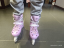 斯威（SWAY）轮滑鞋儿童溜冰鞋男女童初学套装中小学滑轮滑冰旱冰鞋成人直排轮 莫紫八轮全闪+头盔护具+一体支架 L (适合12岁-成人)平时鞋码36-41 实拍图
