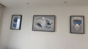 Sixpoetry 客厅装饰画现代简约沙发背景墙壁画轻奢三联晶瓷画大气高档挂画 富羽纳祥（铝合金外框） 晶瓷画左右35*50+中间70*50亮面 实拍图