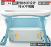 世纪宝贝（babyhood）儿童泡澡桶 婴儿洗澡盆游泳桶加大号折叠浴桶0-15岁赠浴凳 319紫 实拍图