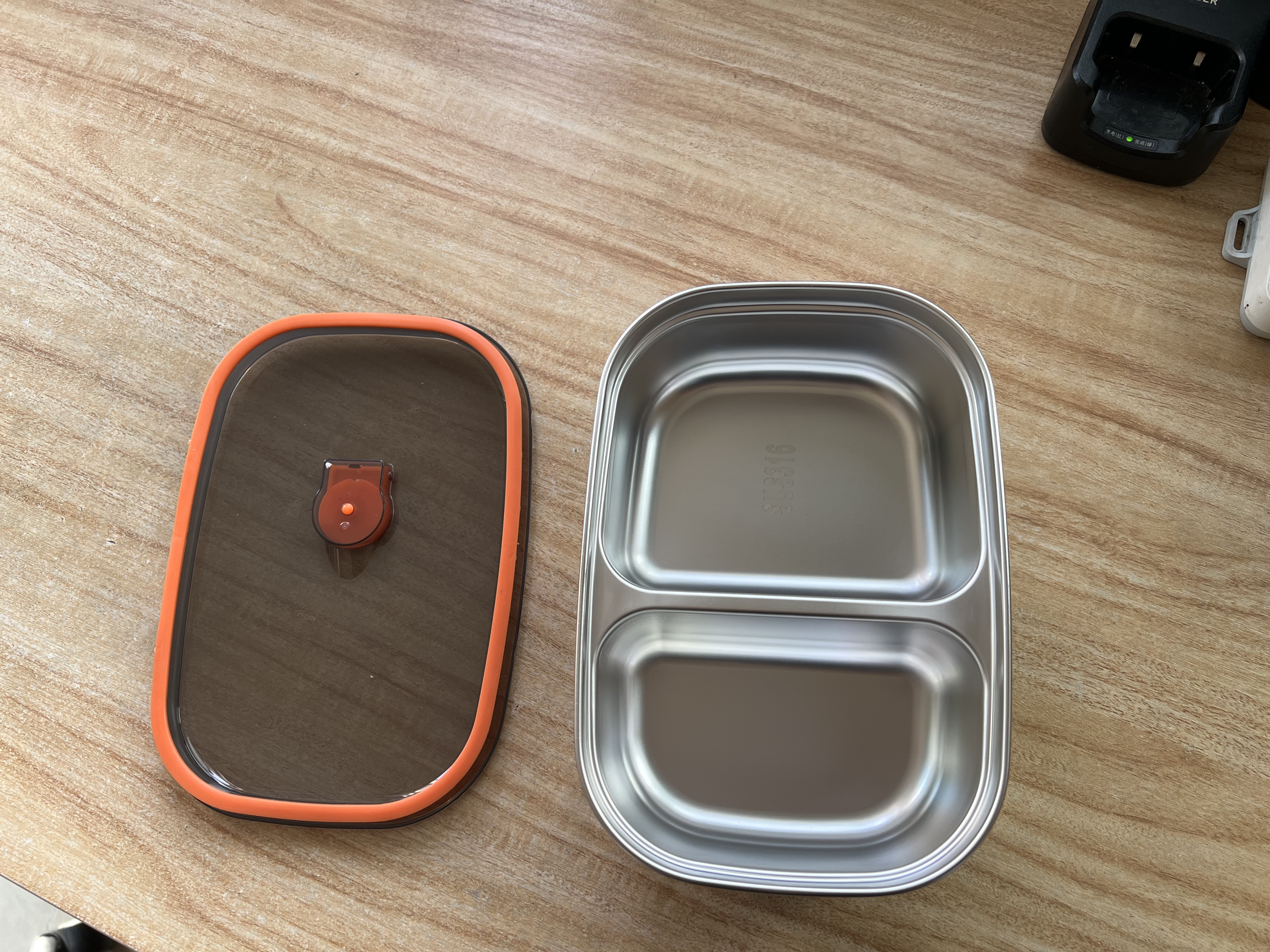 百亿熊304食品级不锈钢饭盒可微波炉加热学生专用上班族便当盒分格餐盒 可微波加热-双格带盖 1200ml 实拍图