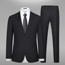 罗蒙西服套装男士商务修身西装男职业正装小西服新郎伴郎结婚礼服外套 黑色双扣【西服+西裤+衬衫】 3XL /185【145-160斤】+7件礼品 实拍图