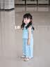 G.duck小黄鸭女童夏装牛仔套装2026新款儿童阔腿裤两件套宝宝夏季衣服 浅蓝色 120 (建议105-115cm 4-5.2周岁) 实拍图