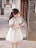 G.duck公主裙女童连衣裙新中式儿童裙子夏装2026新款女孩旗袍生日礼服 米白色 100 （建议身高90cm 3-4岁）cm 实拍图