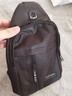 运动跑步包男休闲斜挎包手机包防泼水健身包女单肩包 黑色 实拍图