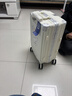 左汀行李箱铝框拉杆箱加厚结实抗压旅行箱登机箱大容量学生密码箱皮箱 烟白色 20英寸 ，可登机，适合短途出差 实拍图