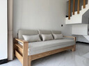 源氏木语实木沙发床现代简约多功能可折叠床北欧风小户型客厅两用双人沙发 【13】1.85m山毛榉原木色(米白) 实拍图