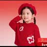 巴拉巴拉童装女童毛衣儿童宝宝假两件提花毛衫2026春装新款红色冬针织衫 实拍图