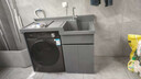 阳台洗衣机一体柜组合高低盆洗衣柜洗手池洗衣槽带搓板滚筒伴侣柜 120CM右盆-高低盆 太空灰 实拍图