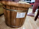 川柏香实木泡脚桶木桶洗脚盆木桶家用足浴桶泡脚木质香柏木碳化木制脚盆 30cm 【高温碳化带盖按摩】+艾草60包 实拍图