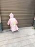牧萌儿童雨衣带书包位男童女童女孩加长全身学生雨披 粉独角兽 XL 实拍图