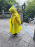 牧萌儿童雨衣带书包位男童女童女孩加长全身学生雨披 黄色恐龙 XL 实拍图