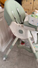 嘻优米宝宝餐椅婴儿餐椅6个月以上防侧翻可折叠可水洗便携学坐儿童餐椅 晨雾绿【一键折叠】【靠背可躺】 实拍图