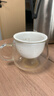 美斯尼 玻璃茶杯茶水分离水杯陶瓷过滤内胆办公室茶杯茶具高硼硅泡茶杯 绿荷（300毫升） 实拍图