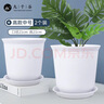 九千谷 仿陶瓷树脂花盆高款白色2个装  口径21cm中号含托盘4030 实拍图