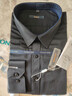 罗蒙（ROMON）纯色商务职业正装男士衬衫工装男装长袖衬衣男CS108黑色4XL 实拍图