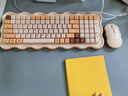 B.O.W航世 MK98无线键盘鼠标套装简约舒适台式笔记本通用高颜值女充电静音键鼠套装99键 奶香黄油 实拍图