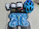 统步轮滑护具儿童骑行头盔自行车平衡车滑板护膝护肘护手护具套装 蓝 实拍图