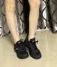 安踏女鞋运动鞋网面透气跑步鞋软底皮面防水休闲鞋黑色女鞋 【店长推荐夏季新款-软底女鞋】黑色 35.5 (5) 实拍图