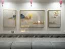 诗六艺家饰客厅装饰画北欧现代简约沙发背景墙挂画三联画大气轻奢壁画晶瓷画 福禄生财（铝合金外框） 晶瓷画左右50*70+中间100*70亮面 实拍图