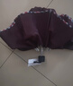 天堂 加大雨伞三折 晴雨两用商务伞经典格纹10骨大雨伞男女 暗紫红 实拍图