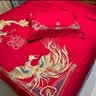 南极人（Nanjiren）婚庆红色结婚床上四件套高级轻奢2026新款陪嫁送礼被子喜被全套装 龙腾凤舞 1.8m床四件套【被套200*230】 实拍图