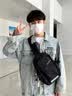 班尼路（Baleno）斜挎包男休闲旅行便捷小背包运动爬山胸包大容量青少年学生单肩包 白色【送棒球挂件】 实拍图