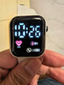 其他品牌高颜值LED手表时尚方形学生科技感超强夜光数字个性运动 白色 实拍图