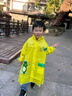 牧萌儿童雨衣带书包位男童女童女孩加长全身学生雨披 黄色恐龙 XL 实拍图