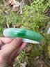 冰糯种阳绿正品翡翠手镯子老坑飘绿正圈冰种果绿礼品女款玉手镯子 56号 实拍图