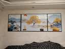 Sixpoetry 客厅装饰画现代简约沙发背景墙壁画轻奢三联晶瓷画大气高档挂画 旭日高升（铝合金外框） 镶钻画左右60*80+中间120*80亮面 实拍图