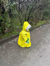 牧萌儿童雨衣带书包位男童女童女孩加长全身学生雨披 黄色恐龙 XL 实拍图
