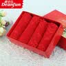 蝶安芬（Deanfun）女士内裤纯大红棉蕾丝本命年喜庆中腰女式平角裤4条短裤礼盒B XL 实拍图