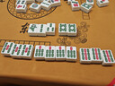 华圣麻将牌44mm礼物送长辈144张家用手搓天空蓝双玉色麻将桌布H-003 实拍图