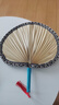 TaTanice 蒲扇手工扇老式蒲扇无骨蒲扇古风织锦包边扇圆形蓝色 实拍图