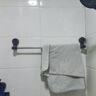 吸盘毛巾架免打孔卫生间置物架浴室毛巾杆壁挂式厕所浴巾收纳挂架 伸缩款透明黑【50-100cm】 实拍图