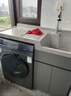 阳台洗衣机一体柜组合高低盆洗衣柜洗手池洗衣槽带搓板滚筒伴侣柜 120CM右盆-高低盆 太空灰 实拍图