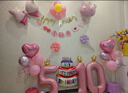 多美忆生日场景布置女孩生日气球儿童道具氛围装饰快乐桌飘装扮粉色套餐 实拍图