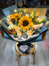 艾斯维娜鲜花速递向日葵混搭花束生日礼物全国同城配送 向日葵香槟韩式花束 实拍图