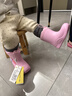 牧萌儿童雨鞋男童女童防水立体宝宝防滑耐磨卡通雨靴 粉色独角兽 15码 实拍图